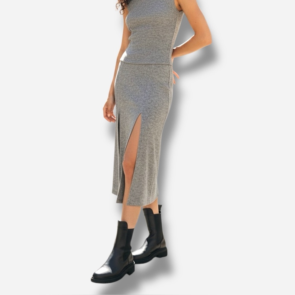 🌸New🌸 Zara Slit Skirt Wool Blend Gray Small NWT